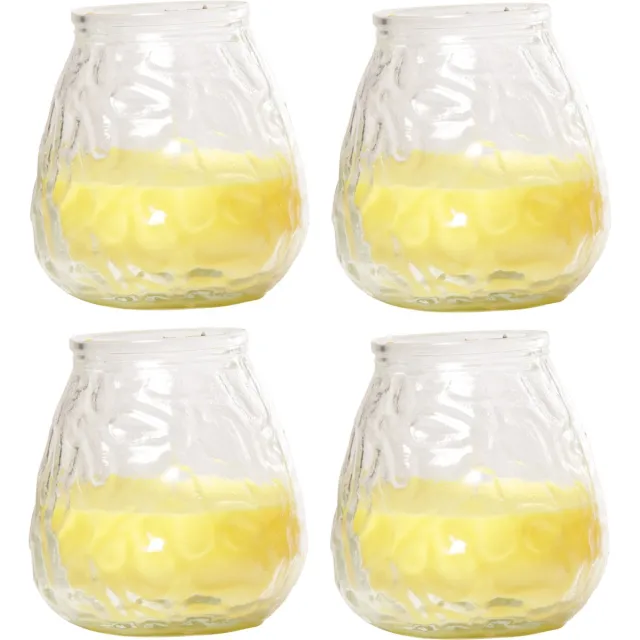 Cosy&Trendy Citronella lowboy tafelkaars - 4x - 10 cm - 40 branduren - citrusgeur Geel