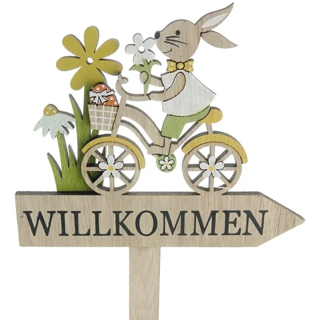 Riffelmacher & Weinberger Paastuinsteker Haas op Fiets 40 cm - hout