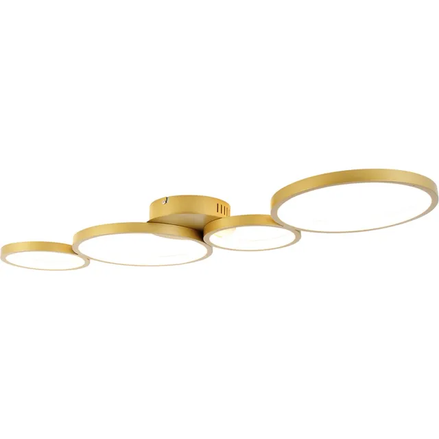 QAZQA lupolo - Moderne Dimbare LED Plafondlamp met Dimmer - 4 lichts - L 100 cm - Goud/messing - Woonkamer | Slaapkamer | Keuken Goud/messing LED