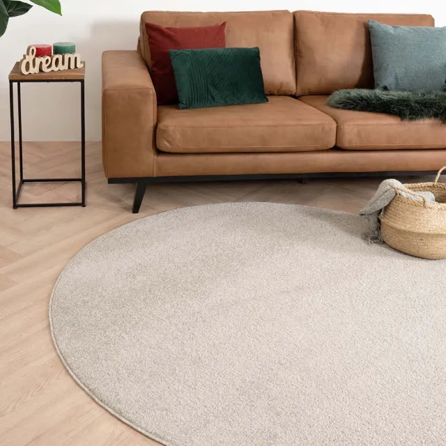 Tapeso Rond vloerkleed - Fine crème 120