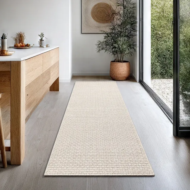 the carpet Maldives– Slijtvaste buitenkleed in Boho- & Vintage-stijl, weerbestendig, UV-bestendig & onderhoudsvriendelijk, ideaal voor balkon, terras, tuin & woonkamer, Beige, 80 x 250 cm