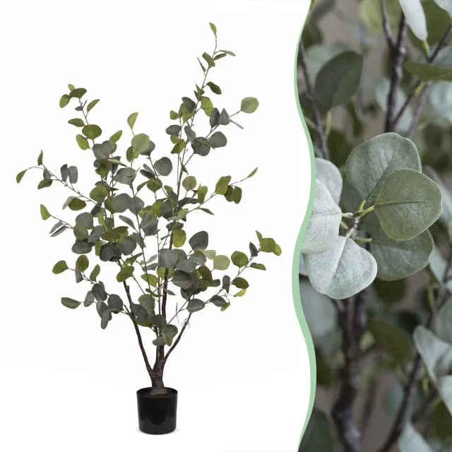 Green Boutiq Kunstplant - Eucalyptus - Blauwe Gomboom - 120 cm Groen
