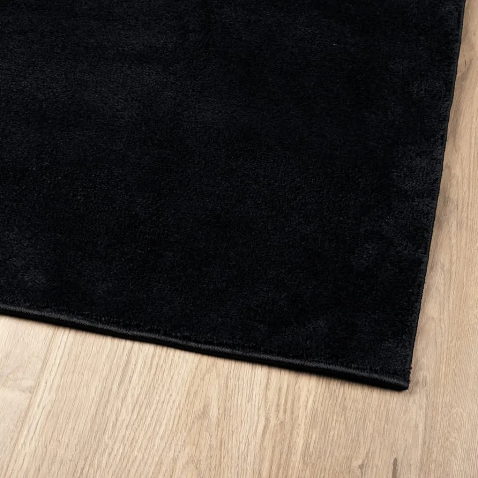 vidaXL Vloerkleed OVIEDO laagpolig 240x240 cm zwart, foto 4