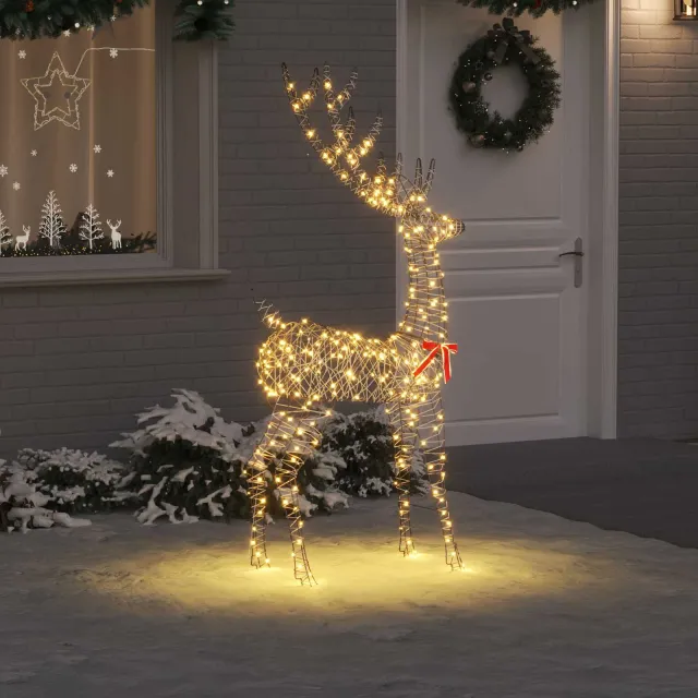 vidaXL 3D Kerst Rendier LOVIISA 250 LED's Warmwit 96 x 40 x 180 cm Bruin
