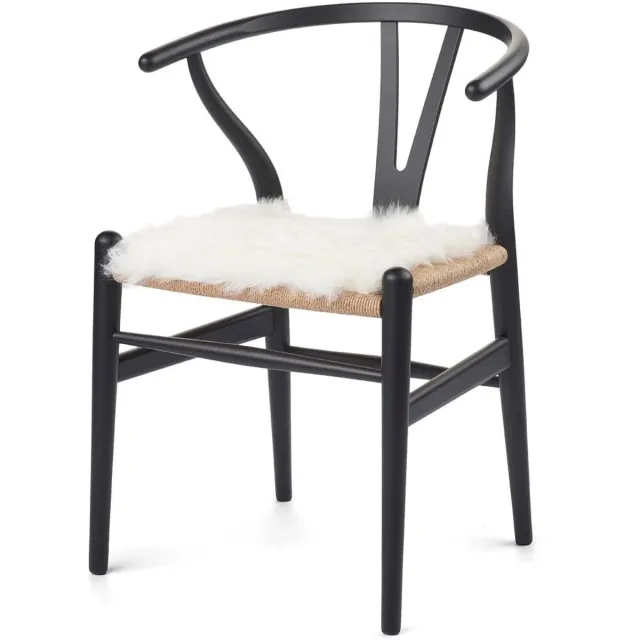 Sheepskin House Kortharige Schapenvacht Stoel Cover - 40x40 cm off white