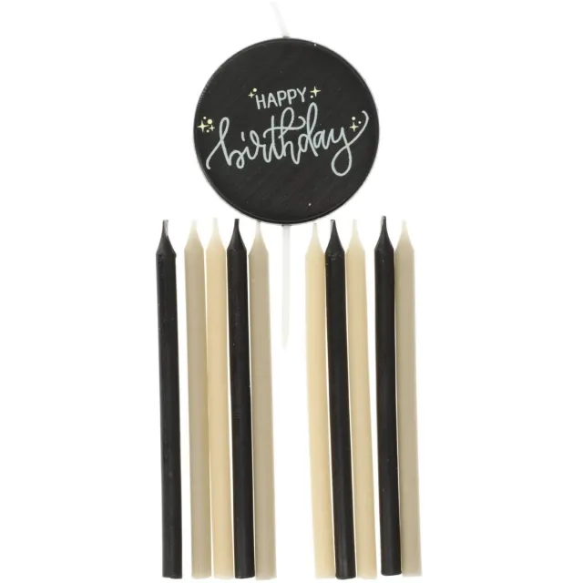 Folat Kaarsen Set - Crème Noir (11 stuks) 9,5cm