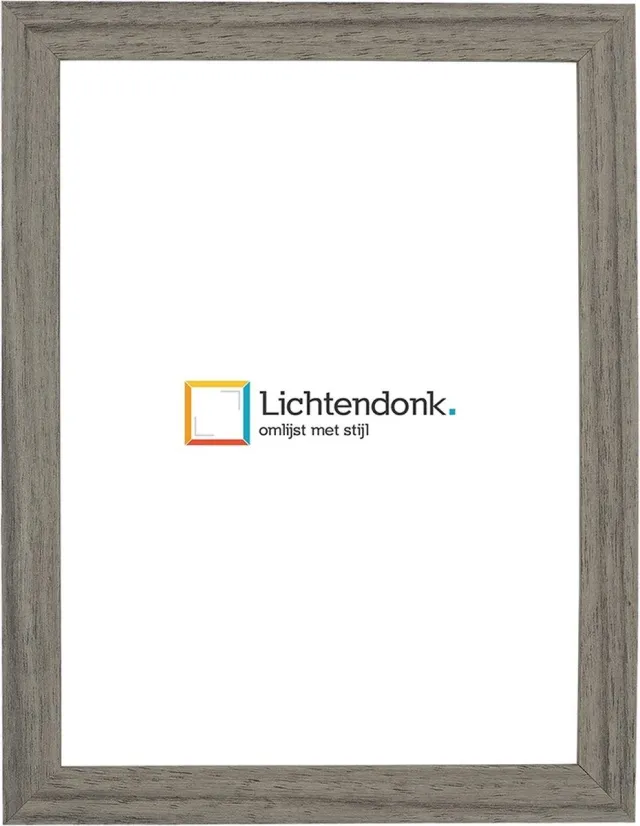 Lichtendonk Fotolijst Grijs - Houtnerf - Fotomaat 40x60 - Ontspiegeld Glas - Art.nr. 1060-226