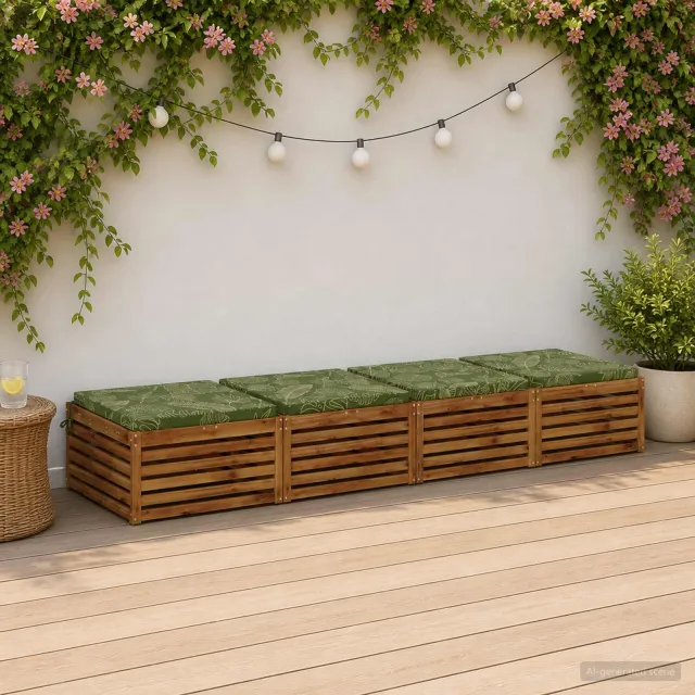 vidaXL Zitkussens SOEST 4 st 100% Polyester Bladontwerp 60 x 60 x 5 cm Groen