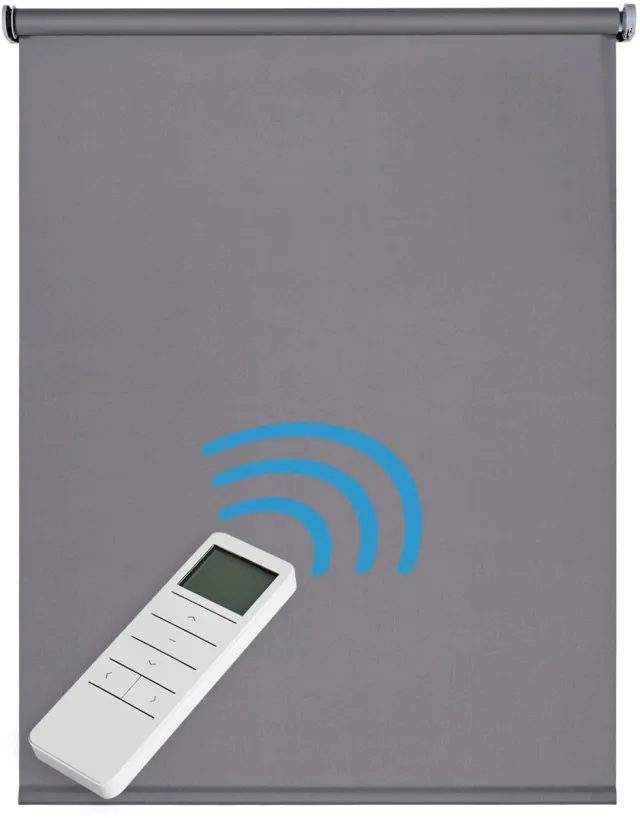 Storesdeco Motorgecontroleerd Opaco blackout, afstandsbediening, donkergrijs 100x250cm Grey Motor