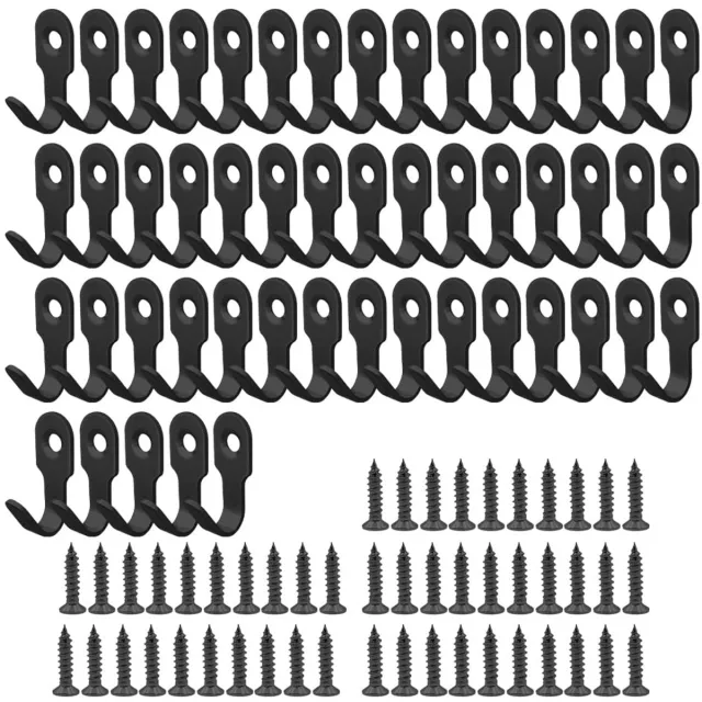 My Ninki ® Set van 50 Stuks Zwarte Mat Roestvrij Stalen Wandhaken voor Diverse Toepassingen in Huis