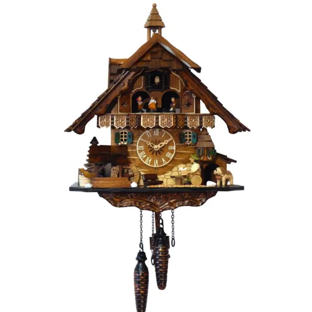 Engstler 4832_MT - Koekoeksklok - 1-daags kettinguurwerk - Notenhout - met muziek met dansend paar - 42 cm