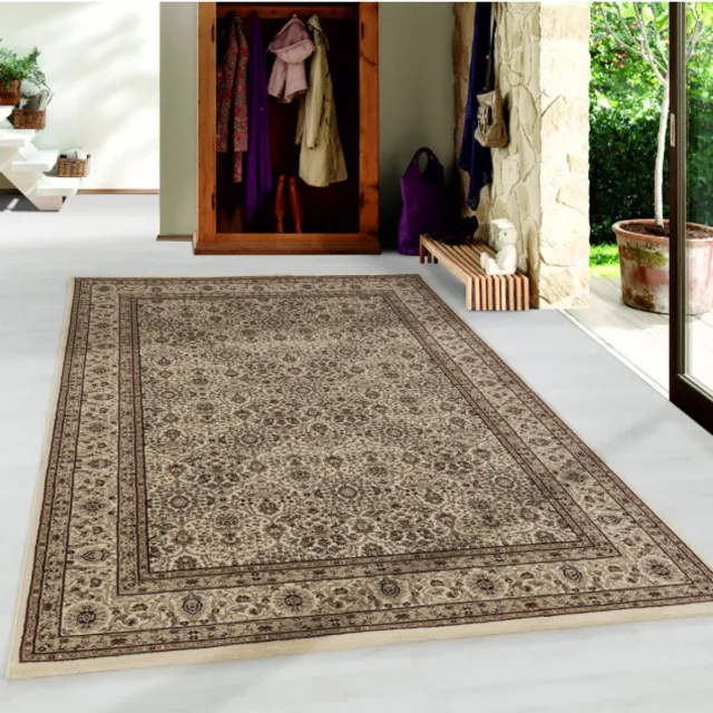 TapisTrend Oosters tapijt Beige 160x230 cm Oosterse woonkamertapijt met korte pool en antiek sierpatroon