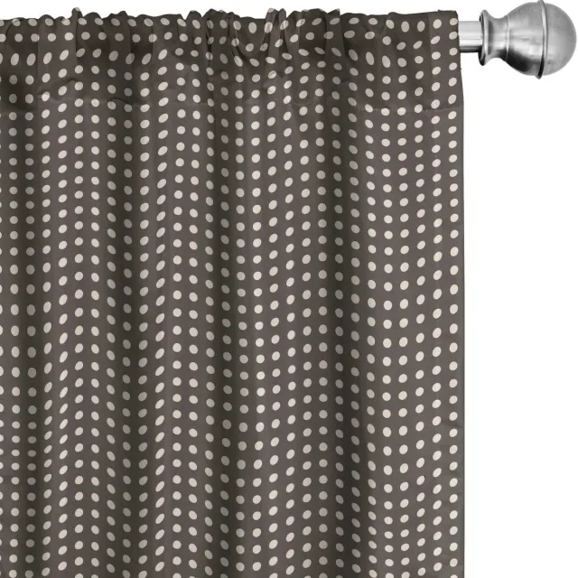 ABAKUHAUS Retro gordijnen – halftoonpunten – 2x75x175 cm – taupe/champagne Dunkler Taupe