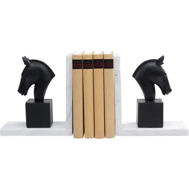 Kare Design Kare Boekensteun Horse (set van 2) Wit/Zwart
