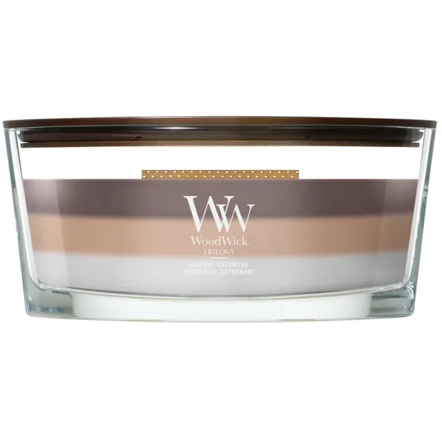 Woodwick Hearthwick - Trilogy Radiant Cashmere - Ellipse Geurkaars - 50 branduren Meerkleurig