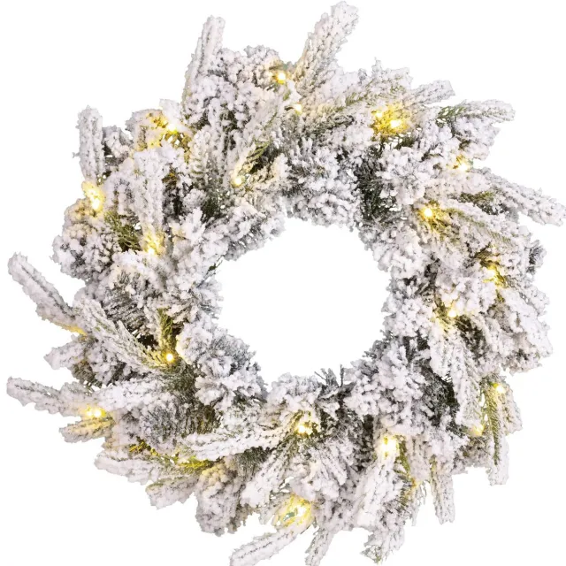 Black Box verlichte kerstkrans Grimshaw dual LED (⌀45cm) Groen