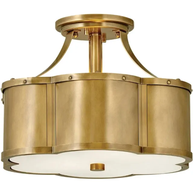 Hinkley LED Plafondlamp Chance | 2X E27 Max 60W | Dimbaar | Heritage Brass Geen
