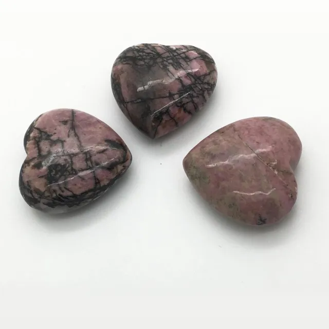 Vandaar Edelstenen Rhodoniet edelstenen hart 3.5 cm geneeskrachtige edelsteen wond genezer Roze