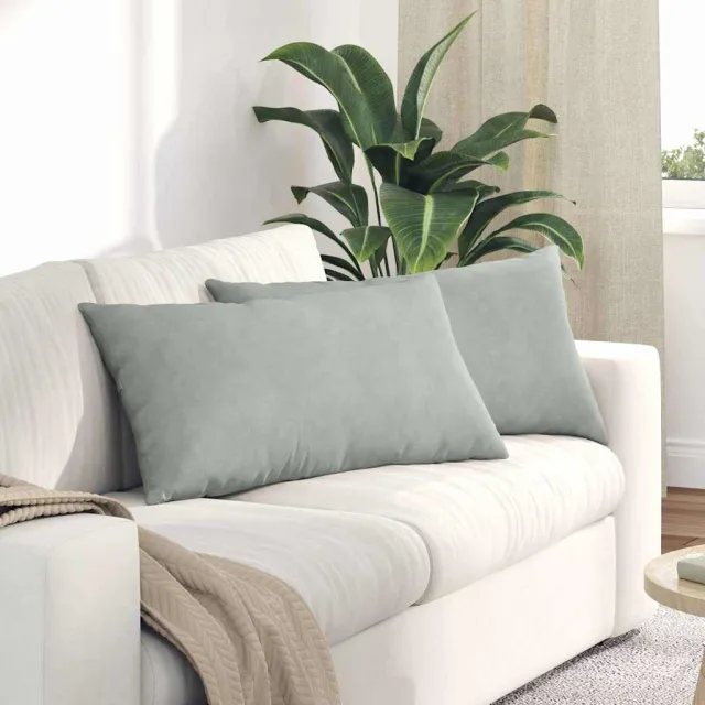 vidaXL Sofa Kussens 2 st fluweel Lichtgrijs 80 x 40 cm