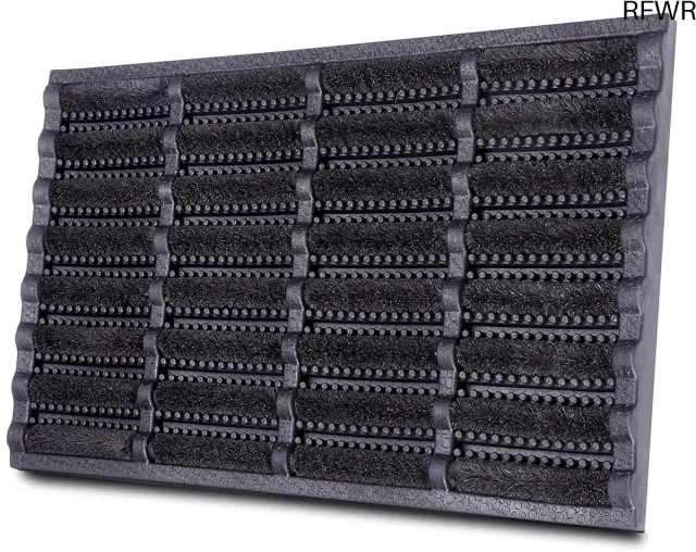 RFWR Antislip Deurmat van Kokos en Rubber, 40 x 60 cm - Weerbestendig en Vuilvanger voor Binnen en Buiten Zwart