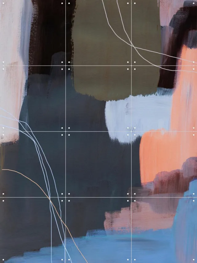 IXXI Abstract Brush Strokes 116X, Mareike Böhmer - 60 x 80 cm - Grote wanddecoratie en posters - Grafisch Ontwerp, Kwaststreken, Abstract, Woonkamer Zwart / Donkere tinten