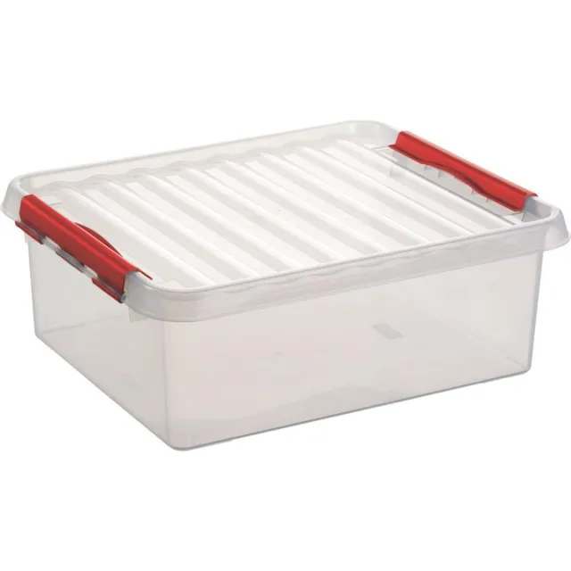 Sunware Q-line opbergbox 25L transparant rood - 50 x 40 x 18 cm