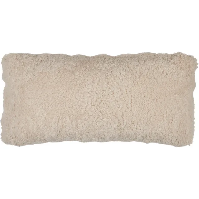 Sheepskin House Kortharig Schapenvacht Kussen - Dubbelzijdig - 30x60 cm pearl