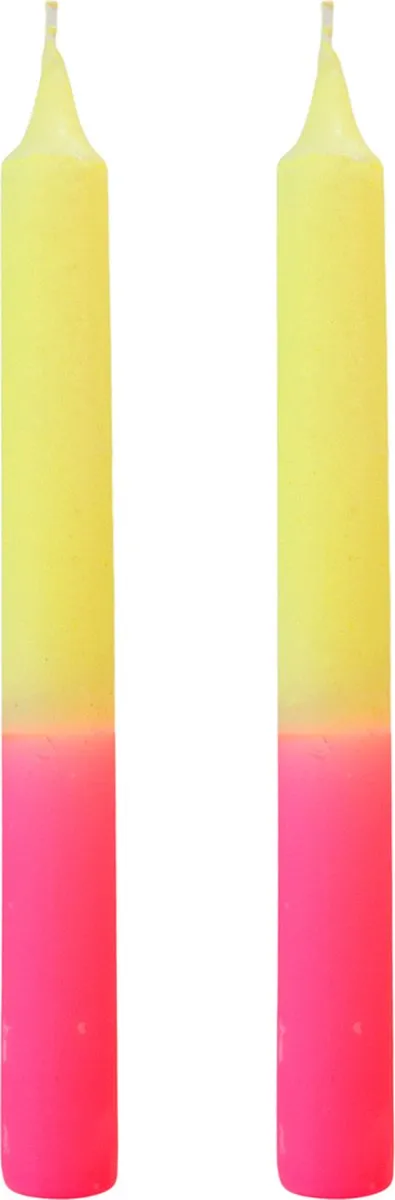 SENZA Duo Dinerkaarsen Geel/Roze /2