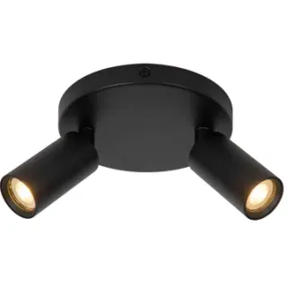 Lucide Opbouwspot Ritmo - Zwart - 15cm - 2xgu10
