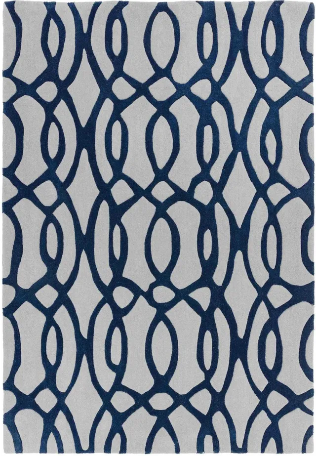 Eazy Living Easy Living - Matrix-Wire-Blue Vloerkleed - 160x230 - Rechthoek - Laagpolig Tapijt - Modern - Blauw, Grijs