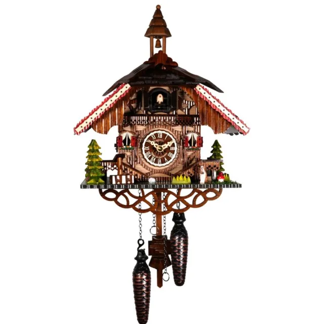 Engstler 344_Q - Koekoeksklok - Kwarts - Notenhout - 31 cm