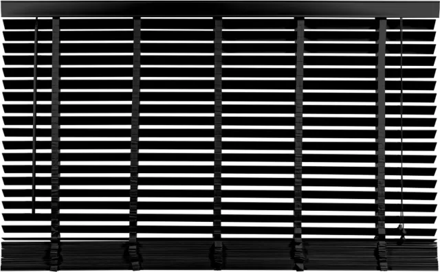 Woonexpress Houten Jaloezie Zwart - 160x180 cm (BxH) - Raamdecoratie - Lamelbreedte 50 mm - inc. Bedieningskoord en Draaistang - Eenvoudig op maat maken en monteren
