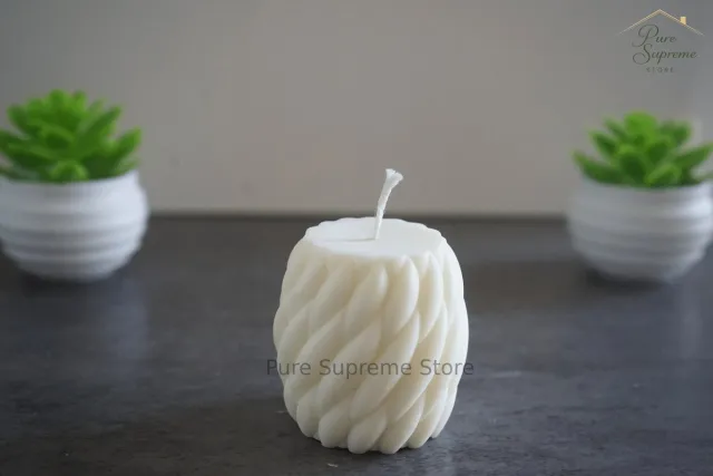 Pure Supreme Store Decoratie kaars Gevlochten kaars | Handgemaakt wit