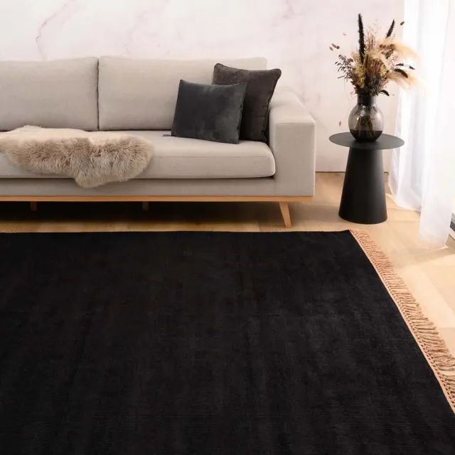 Tapeso Viscose vloerkleed - Gem zwart 300x400