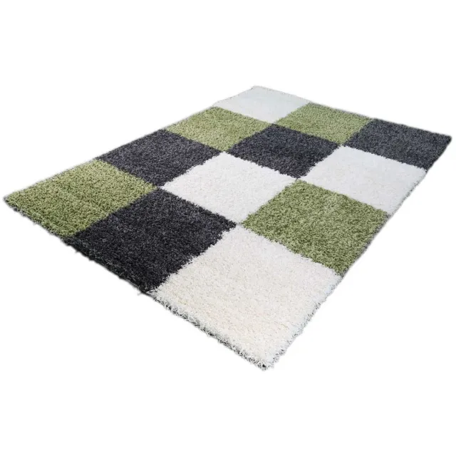 Merinos Vloerkleed Shaggy Plus 910 Grey Green 80x150 cm groen