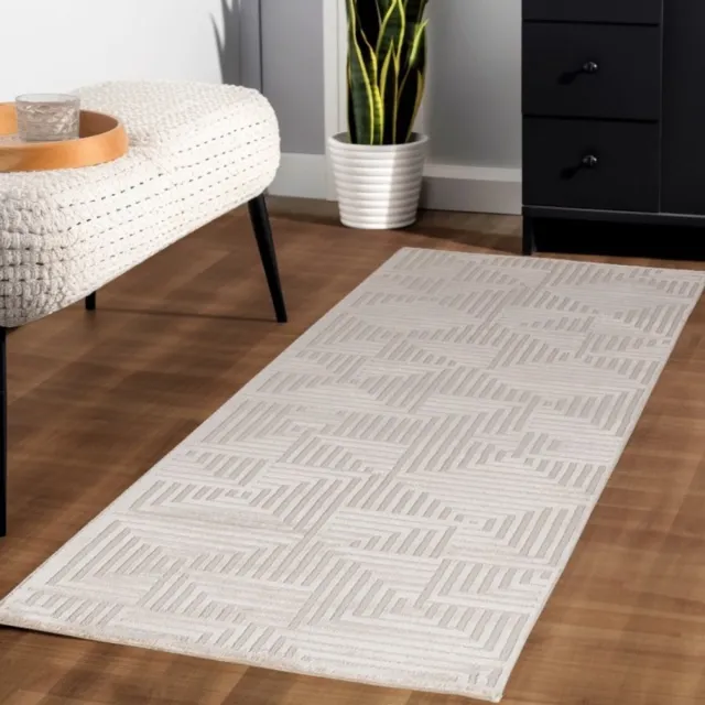 TapisTrend Designer tapijt Beige 140x200 cm Binnenkleed, geometrisch patroon, voor de woonkamer, platgeweven, bohemian stijl