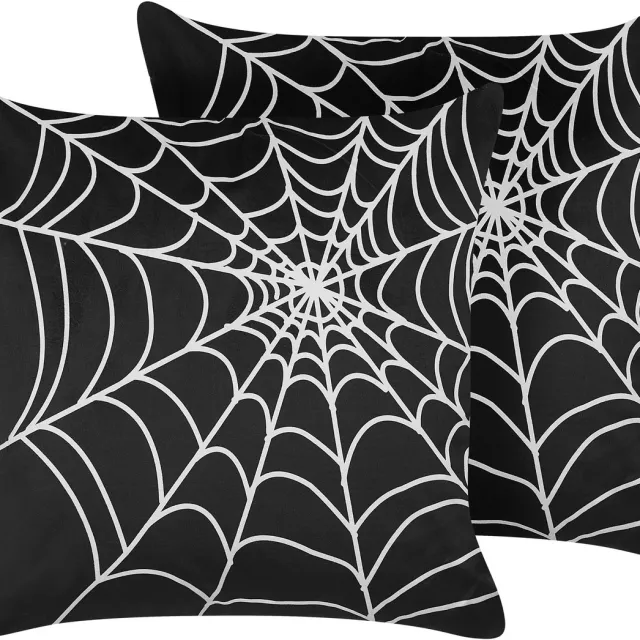 Beliani LYCORIS - Sierkussen set van 2 - Zwart - 45 x 45 cm - Fluweel