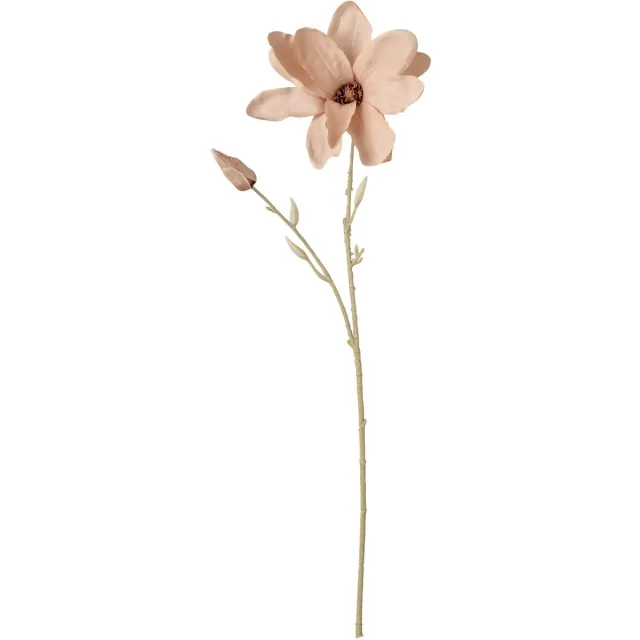 J-Line bloem Magnolia - polyester - lichtroze - medium - 12 stuks