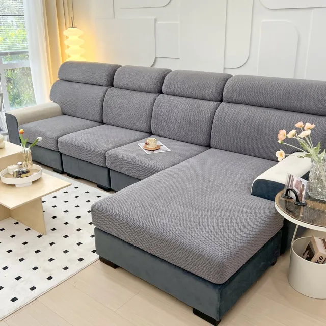 FancySofas Bankhoes Classic - Chaisehoes (XL) - Machinewasbaar & Stretchy - Bankhoezen voor Hoekbank - Hondendeken bank - Hondenkleed - Bankbeschermer - Zetelhoes - Zetelovertrek - Sofa Cover - 30 Dagen Risicoloos Uitproberen - Elephant Grey Classic - Elephant Grey