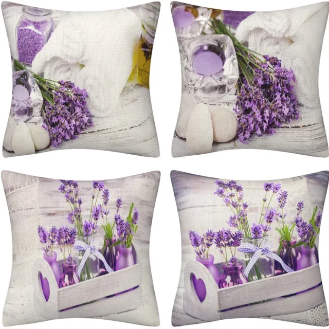 SUNMOOL Kussenhoes - Kussenhoes Vierkantjes - Pillow cover - 45 x 45cm - Type C - 4 Stuks Paars