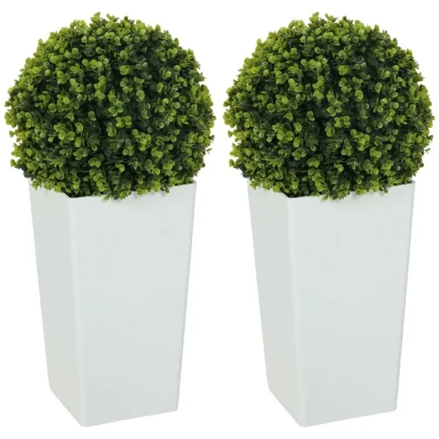 Innovastore Buxusbollen - Kunstplant - Kunstbloem - Nepplant - Decoratie - Binnen&Buiten - met Pot - UV-bestendig - 2 stuks - 65cm Groen