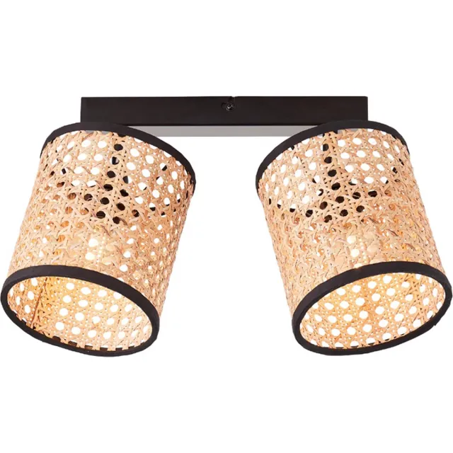 Brilliant Wiley - Plafondspot - Beige;Zwart Zwart Rotan