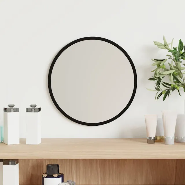 vidaXL Wandspiegel rond Ø20 cm zwart