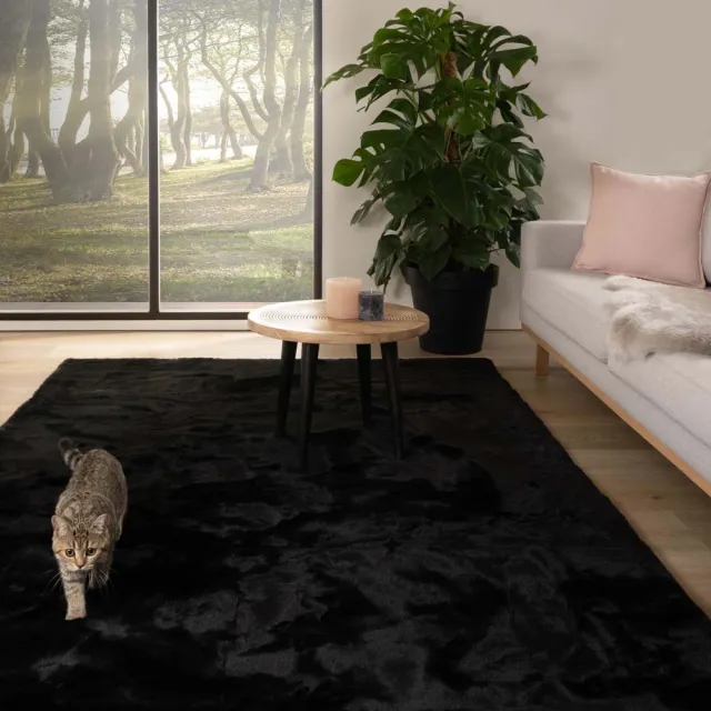 Tapeso Fluffy vloerkleed - Comfy Plus zwart 230x330