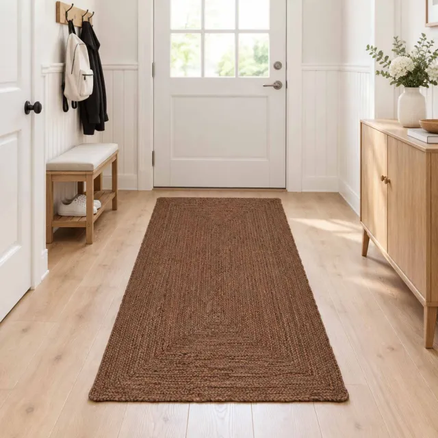 vidaXL Gebied Tapijt Grijs 80 x 250 cm Jute, foto 2