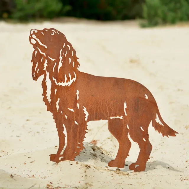 rusty friends working cocker spaniel - dierenbeeld - cortenstaal - NL fabrikaat