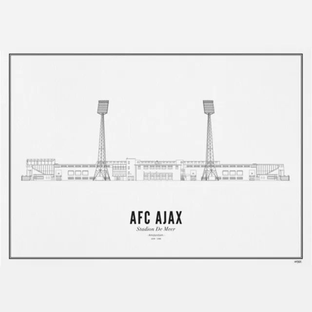 Ajax print Stadion De Meer A4 Zwart/wit