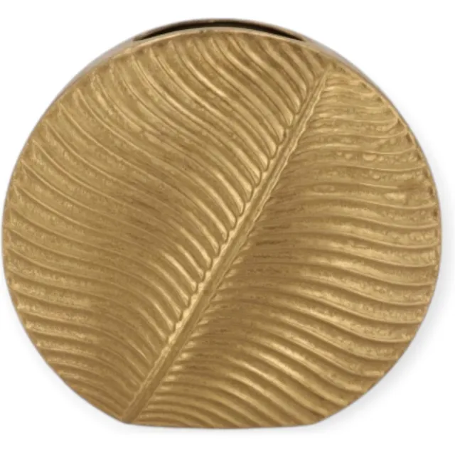 DK design Daan Kromhout - Vaas - Inga - Leaf - Goud - Rond - 33x12x31cm - Keramiek