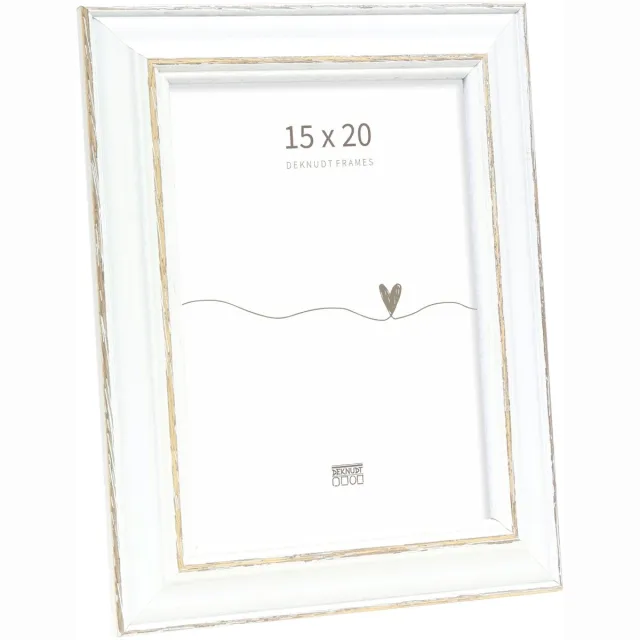 Deknudt Frames fotolijst S221H3 - wit met bruin accent - 15x20 cm