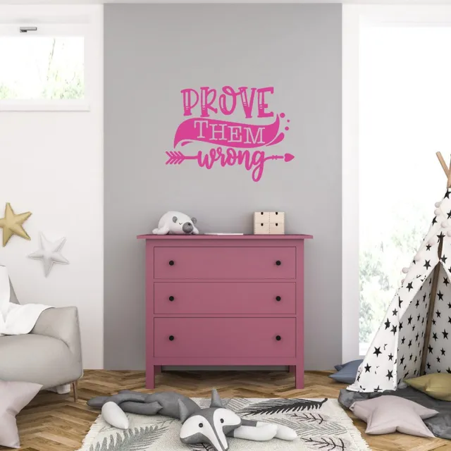 MC Living Muursticker - Prove Them Wrong - 46,4 x 62,4 - Roze